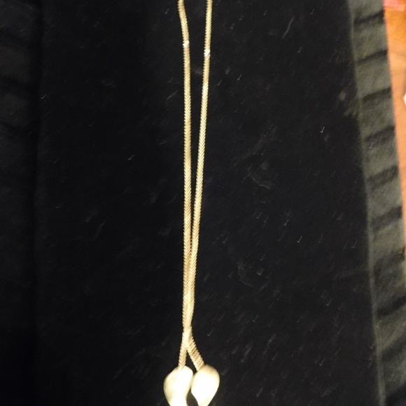 Golden Double Leaf Necklace - Picture 7 of 12